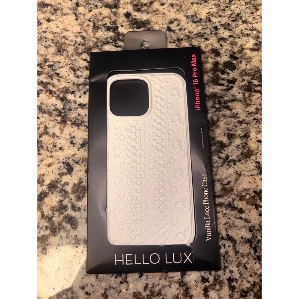 Hello Lux iPhone 16 Pro Max Case Vanilla‎ Lace White Protective Cover